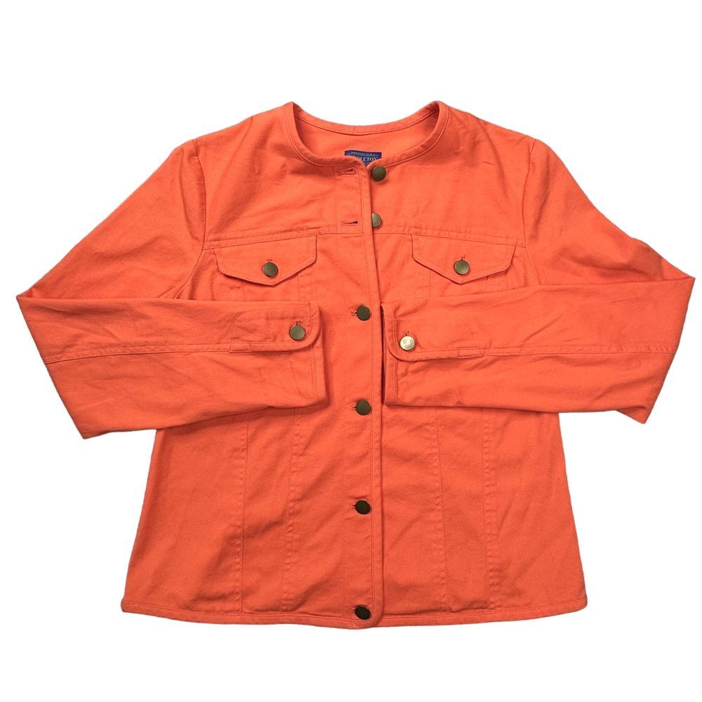 Pendleton Jacket Women's Size Medium Orange Button Front